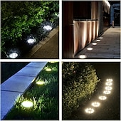 cheap Pathway Lights &amp; Lanterns-16 Pcs Outdoor Solar Garden Lights, IP44 Waterproof Pathway Lights with 8 LED Beads, Decorative Ground Stake Lights for Yard, Lawn, Flower Bed, Farm, Patio, Driveway, Landscape, Outdoor Decor