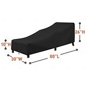 billiga Utemöbelöverdrag-Vattentätt överdrag till schäslong i uteplatsen, 2-pack överdrag till poolstolar för stapelbara dynor och utemöbler, 200 x 76 x 61 cm h, svart