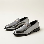abordables Mocassins-Mocassins gris et noirs à bout pointu pour homme, chaussures habillées élégantes et confortables, style tendance pour hommes, événements professionnels, mariages, fêtes et soirées.