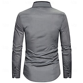 お買い得  メンズボタンダウンシャツ-男性用 シャツ ドレスシャツ ボタンダウンシャツ 純色 アウトドア ビジネス ブルー ブラック ホワイト ピンク 長袖 折襟 夏 春 衣類 ボタン