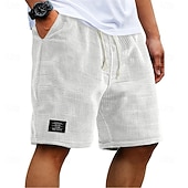 Недорогие Повседневные шорты-Муж. Вафельные шорты Летние шорты Пляжные шорты Повседневные шорты Кулиска Эластичная талия Сплошной цвет Комфорт Длина колена Повседневные на открытом воздухе Уличная одежда Отпуск Мода