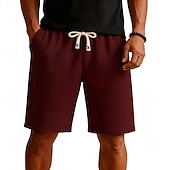 preiswerte Lässige Shorts-Herren Waffel-Shorts Shorts Sommershorts Freizeitshorts Patchwork Tasche Elastischer Bund Einfach Komfort Atmungsaktiv Knielang Lässig Outdoor Strand Urlaub Mode Blau Schwarz Mikroelastisch
