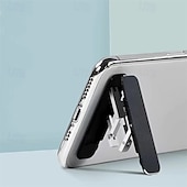 abordables Supports de téléphone-Lot de 2 supports de téléphone ultra-fins en métal, pliables et réglables, pour bureau, position verticale. &amp;Support adhésif horizontal pour iPhone 17, 16, 15 Pro Max, Samsung Galaxy et tous les