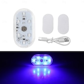abordables Gadgets pour intérieur de voiture-Lot de 4 lampes d'ambiance LED sans fil pour l'intérieur de voiture, rechargeables par USB, à capteur tactile et aimantées, pour plancher, portières et coffre, étanches et compactes, disponibles en