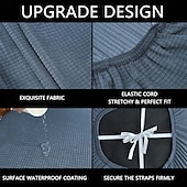 economico Copertura per sedia-Fodere impermeabili ed elasticizzate per cuscini di divano e poltrona, in tessuto jacquard di pile di mais, con cinghie elastiche, antiscivolo, confezione da 2, 4 o 6 pezzi.