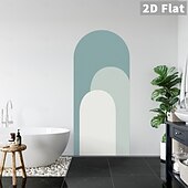 abordables Wall Stickers-Peelable Wallpaper, Blue-Gray Geometric Pattern, Bohemian Self-Adhesive Wallpaper, Removable, Suitable for Tenant Use, Suitable for Bedroom, Bathroom, Cabinet, Vinyl Wallpaper Roll