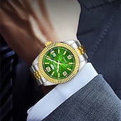 abordables Montres à quartz-Montre homme de luxe, cadran noir nid d'abeille, mouvement quartz bicolore or et argent en acier inoxydable, lunette cannelée, montre habillée avec date, bijou élégant à offrir.