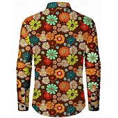 halpa Topit-Retro / vintage Boheemi 1970 luku Pusero Hippi Kukka Naamiaispuku Miesten Halloween Karnevaali musiikkifestivaali Retro-teemaiset juhlat Aikuisten Pusero