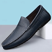 economico Mocassini casual-Mocassini da uomo bianchi traforati, traspiranti, slip-on, casual, estivi, leggeri e comodi per l'uso quotidiano, i viaggi, il tempo libero, le vacanze al mare e le gite estive.
