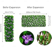cheap Artificial Plants &amp; Greenery-Expandable Artificial Ivy And Orchid Privacy Screen Fence With Realistic Green Leaves, Durable Wood-Plastic Material, Maintenance-Free Outdoor Garden Decoration, Ideal For Patio, Balcony, Backyard