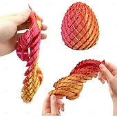 رخيصةأون تماثيل-بيضة تململ مطبوعة بتقنية ثلاثية الأبعاد، لعبة انزلاقية لتخفيف التوتر، بيضة تململ ملتوية لعيد الفصح للبالغين، ألعاب تململ صغيرة منزلقة لحشو سلال عيد الفصح، أحجية دوارة لتخفيف التوتر