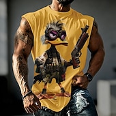  Per uomo Animale Anatra Canottiera Senza Maniche maglietta Stampa 3D Girocollo Camicia Divertente Casuale Quotidiano Streetwear Blu Giallo Viola Primavera & Estate Abbigliamento S M L XL XXL 3XL
