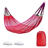 voordelige Patio-decoratie-Hangmat voor buiten met ijsnet en gebogen stang, anti-kantelontwerp voor veilige en comfortabele ontspanning, perfect voor kamperen, reizen, loungen in de achtertuin en buitenavonturen, duurzaam en