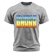 abordables T-shirts amusants pour hommes-T-shirt homme « You might be drunk acid wash » (délavé à l'acide, couleurs arc-en-ciel, psychédélique, double vision, texte humoristique sur l'alcool), manches courtes, coupe classique, idéal pour les