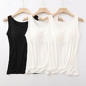  Πολλαπλές συσκευασίες 3 τεμ Γυναικεία Στρογγυλή Λαιμόκοψη Αμάνικο Μαύρο + λευκό + γκρι Αμάνικη Μπλούζα Σκέτο Causal Πολυεστέρας Καλοκαίρι