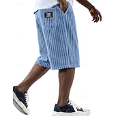 رخيصةأون شورت كاجوال-رجالي شورتات شورت كاجوال سروال قصير جيب مرونة الخصر ألعاب بسيطة سهل راحة متنفس طول الركبة فضفاض الأماكن المفتوحة عطلة العطلة موضة أسود أبيض مرن نسبياً