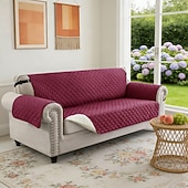 olcso Kanapé huzat-vízálló, megfordítható kanapéhuzat 3 párnára, háziállatbarát kanapéhuzat kutyáknak, mosható bútorvédő huzat csúszásgátló rugalmas pánttal