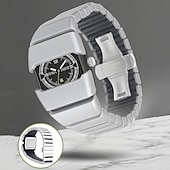 cheap Quartz Watches-Men's Futuristic Sports Watch with Luminous Glow in the Dark Dial, Tactical Rectangular Quartz Wrist Watch with Integrated Silicone Strap, Night Light Function, Cool Fashion Gift for Men Boys