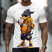  Ανδρικό κουλ μαύρο παπάκι με γυαλιά ηλίου, πίνοντας τσάι boba, streetwear, αστικό χιπ χοπ γραφικό μπλουζάκι με κοντομάνικο ντεκολτέ, αστείο boba lover, δώρο γενεθλίων, επώνυμα ρούχα, ένδυση