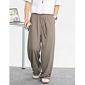 economico pantaloni casual-Per uomo Pantaloni Pantaloni casual Pantaloni Larghi Borse refrigeranti Coulisse Tasca Elastico in vita Semplice Comodità Morbido Casuale Quotidiano All'aperto Vacanza Moda Vestibilità comoda Nero