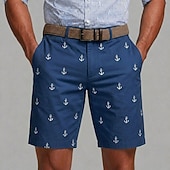 cheap Printed Shorts-Men's Nautical Anchor Bermuda Shorts Casual Shorts Golf Shorts Mid Waist Business Casual Work Beach Sports Outdoor Flat Front Shorts with 4 Pockets Designer Clothing Apparel