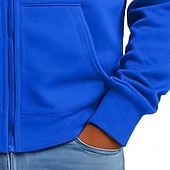 cheap Basic Hoodies-SoftFade™ Men's Hoodie Full Zip Hoodie Blue Black Gray Hooded Plain Zip Up Casual Daily Sports &amp; Outdoor Vintage Cool Sportswear Spring &amp;  Fall Clothing Apparel Hoodies Sweatshirts  Long Sleeve