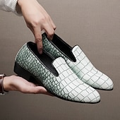 halpa Loafers-Miesten valkoiset ja pinkit krokotiilikuvioiset muuli-loaferit, muodikkaat juhlakengät, elegantit ja näyttävät kengät häävieraille, banketeille, juhliin, vanhojentansseihin ja iltatilaisuuksiin