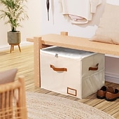 ieftine Depozitare Haine-Organizator de pantofi pentru dulap, cutii de depozitare a pantofilor din material textil cu capac transparent - cutii de depozitare a pantofilor pliabile, rezistente la umiditate, secționate,