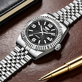 abordables Montres à quartz-Montre homme de luxe, cadran noir nid d'abeille, mouvement quartz bicolore or et argent en acier inoxydable, lunette cannelée, montre habillée avec date, bijou élégant à offrir.