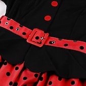 cheap Dresses-1950s Retro Vintage Rockabilly Midi Dress Swing Dress Flare Dress Short Sleeves With Belt Polka dots Fit &amp; Flare Swing Turndown Fancy Dress Women's Casual Dailywear Tea Party Adults' Dress Spring