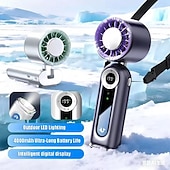 cheap Fans-Cold Compress Handheld Fan, 100 Speeds Portable Personal Mini Fan with LED Display, Foldable USB Rechargeable Small Fan for Travel, Sports, Camping, High Velocity Personal Cooling