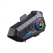 economico Accessori per motociclette e quad-Auricolare Bluetooth per casco da moto Y10, sistema di comunicazione wireless per casco con luce RGB, altoparlanti con cancellazione del rumore per la musica &amp;chiamate in vivavoce, impermeabile per