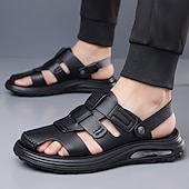 cheap Vacation Sandals-Men's Brown Sport Sandals Adjustable Open-Toe Comfort Walking Shoes Lightweight Summer Footwear for Travel, Outdoor Leisure, Beach Vacation and Everyday Wear