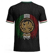  Herren-Fußballtrikot im Azteken-Adler-Stil, inspiriert von Mexiko, sportliches Sommer-Kurzarmshirt, UPF 50+, schnelltrocknend, atmungsaktiv, 2026, Fußball-Fan-T-Shirt, Turnier, Fußball, Fitnessstudio,