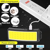 cheap Head Lights-COB Portable Floodlight Headlamp Built-in Rechargeable Lithium Battery Outdoor LED Super Bright Camping Headlight Fishing Lamp
