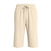 ieftine Vacanţă-Bărbați Pantaloni scurți din in Pantaloni scurți de vară Pantaloni scurți de plajă Cordon Buzunar Talie elastică Culoare solida Confort Respirabil Lungime gambă Casual Zilnic Plajă Vacanță Modă Negru