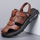 cheap Vacation Sandals-Men's Brown Sport Sandals Adjustable Open-Toe Comfort Walking Shoes Lightweight Summer Footwear for Travel, Outdoor Leisure, Beach Vacation and Everyday Wear