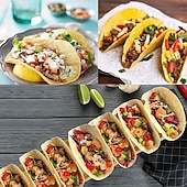 olcso Grillek és szabadtéri főzés-Fa toronytartó, fa toronytartó tálcákhoz, bambusz mexikói burrito tálca, 8 puha vagy kemény héjú tortilla befogadására alkalmas, kukorica tortillához is alkalmas, éttermekbe, partikra alkalmas