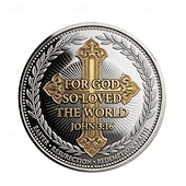 cheap U.S. 250th Anniversary-He Is Risen Commemorative Coin, John 3:16 Inspirational Christian Collectible, Easter Resurrection Religious Gift, Faith and Redemption Keepsake