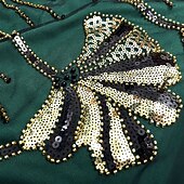voordelige Outfits-Roaring jaren '20 Jaren 1920 Retro vintage Tot de knie Flapper jurk Handschoenen Ketting Mouwloos The Great Gatsby Charleston Pailletten V-hals Kostuum Dames Halloween Carnaval Feesten &amp; Uitgaan