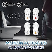 cheap Toilet lights-Smart LED Motion Sensor Toilet Night Light, 4 Pattern Projection Lamp, Battery Powered (AAA), Decorative Bathroom Bowl Light for Night Use