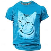 Per uomo Gatto Maglietta Manica Corta maglietta Stampa 3D Girocollo Camicia Moda Quotidiano Retrò Vintage Quotidiano Streetwear Rosso Estate Primavera Abbigliamento S M L XL XXL XXXL
