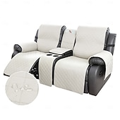 voordelige Fauteuilhoes-100% waterdichte hoes voor relaxbank, tweezitsbank, morsbestendig met middenconsole, antislip, gewatteerde bankbeschermer, bankhoes voor 2-zits relaxbank, meubelhoes voor thuis