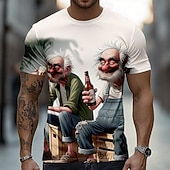 baratos Camisetas 3D-Homens 3D impressão 3D Camiseta Manga Curta Camiseta Impressão 3D Gola Redonda Camisa Exagerado Designer Diário Bandagem Festa Azul Roxo Profundo Branco Verão Primavera Todas as Estações Roupa S M L
