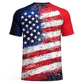  Uniseks Geometrisch Verloop Letter en nummer Voetbalzomer Wereldwijde wedstrijd Hardlopen Top Hardloopshirt Zomer Korte mouw UPF 50 Sneldrogend Ademend Sportschool Hardlopen Track Fitness Rood + blauw
