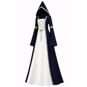  Medievale Rinascimento Vestito Costume di fantasia Strega Vichingo Costume Per donna Celtico Fantasia Halloween Carnevale Performance LARP Fiera Rinascimentale Adulti Vestito