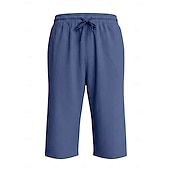 ieftine Vacanţă-Bărbați Pantaloni scurți din in Pantaloni scurți de vară Pantaloni scurți de plajă Cordon Buzunar Talie elastică Culoare solida Confort Respirabil Lungime gambă Casual Zilnic Plajă Vacanță Modă Negru