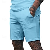 voordelige Sweat short-Voor heren Sweat short Korte broek Zomer korte broeken Casual korte broek Zak Elastische taille Effen kleur Comfort Ademend Knielengte Casual Buiten Vakantie Vakantie Modieus Zwart Wit Micro-elastisch