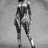 cheap Printing-Full Body Suit Zentai Suits Bodysuit Printing Party Sexy Costume Women's Costume for Vacation Club Halloween Masquerade Adults