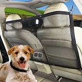 economico Accessori per veicoli-Rete divisoria universale per auto per animali domestici, divisorio regolabile per sedile posteriore dell'auto, barriera per cani, rete divisoria a maglie per sedile posteriore con cinghie regolabili
